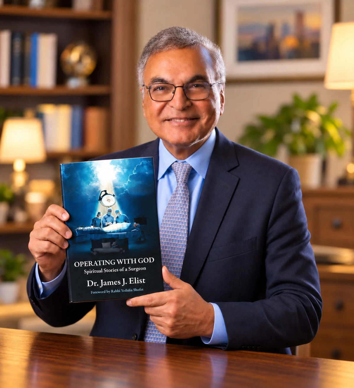 Dr. James J. Elist holding Operating With God